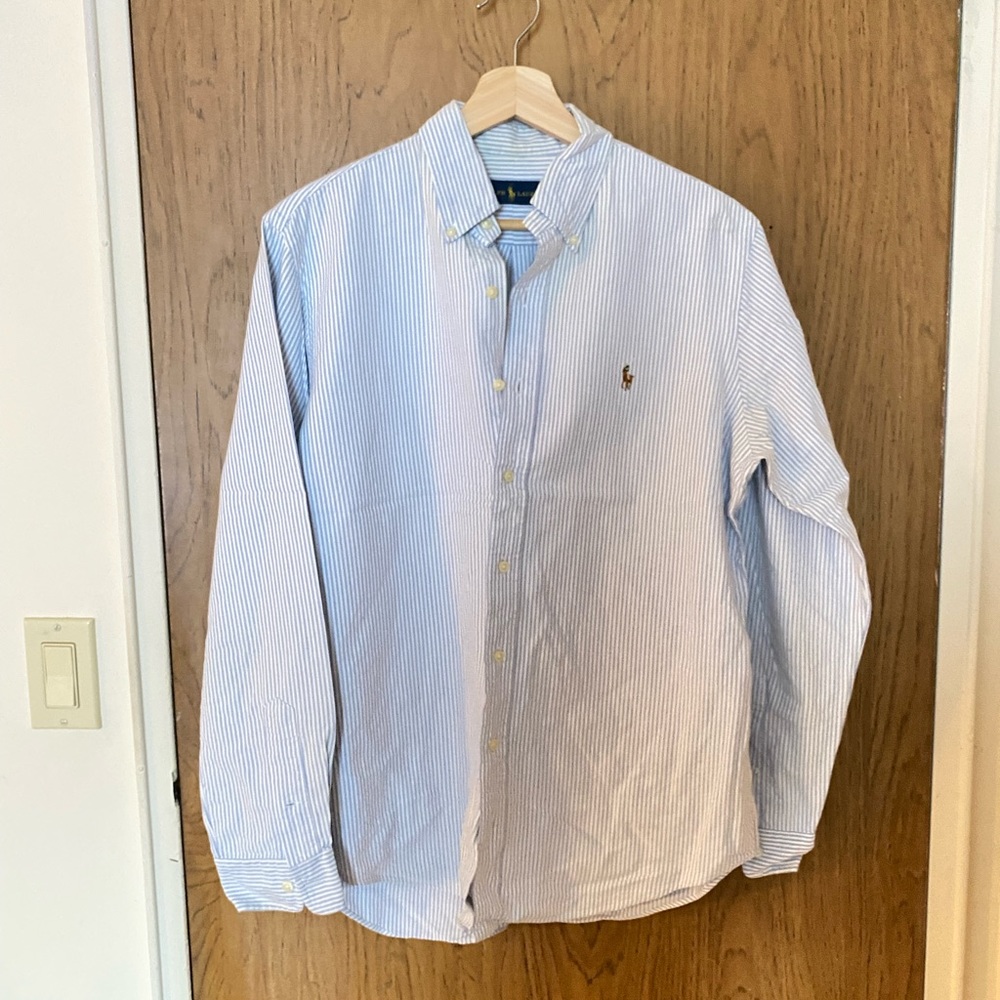 Ralph Lauren, 100%cotton, sizeM, shirt blue/white